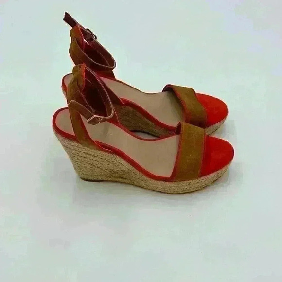 Saks Fifth Avenue Espadrilles - Cognac Tan & Orange - Size 7.5 - Picture 4 of 7